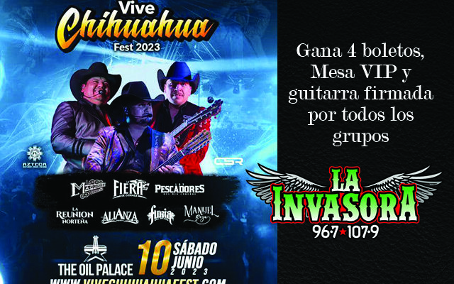 ¡¡¡Gana 4 boletos, Mesa VIP y guitarra autografiada por todos los grupos de Vive Chihuahua Fest!!!